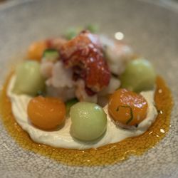 The Goldfinch - Shrimp, lobster & melon salad, delicious!