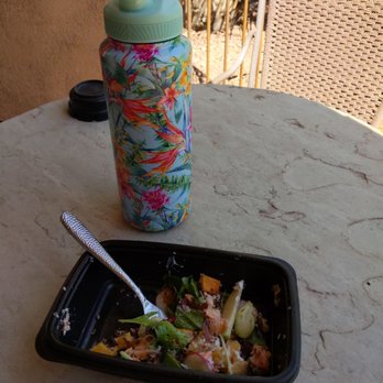 Wildflower - Market Salad half eaten, undercooked salmon, and small to-go container - New American Near Me - Tucson, Arizona Wildflower - Market Salad half eaten, undercooked salmon, and small to-go container - New American Near Me - Tucson, Arizona