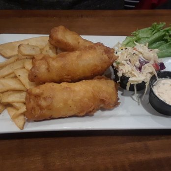 Sunset Grill - Fish and Chips, Parmesan Truffle Flats, cole slaw and tartar sauce - Breakfast & Brunch Near Me - Spring Lake Park, Minnesota