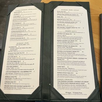 Manaao - Drinks & Dessert Menu - Thai Near Me - Tustin, California