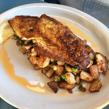 High Hat Cafe - Seated Gulf fish with new potato and shrimp hash. - Southern Near Me - New Orleans, Louisiana