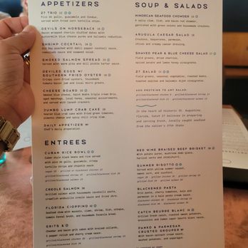 Catch 27 - Menu - Southern Near Me - Saint Augustine, Florida