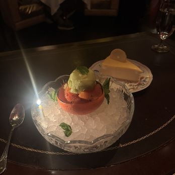 Carbone - Segmented Grapefruit with Cucumber Mint Gelato & Lemon Ricotta Cheesecake - Italian Near Me - Las Vegas, Nevada Carbone - Segmented Grapefruit with Cucumber Mint Gelato & Lemon Ricotta Cheesecake - Italian Near Me - Las Vegas, Nevada