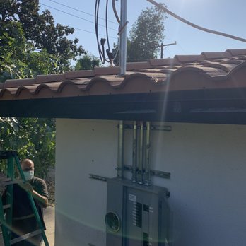 Spark Masters - Peter attached panel to mast where it connect to city power lines. - Electricians Near Me - Pasadena, California
