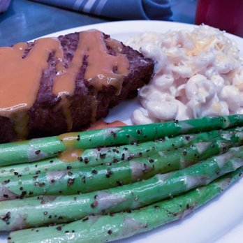 The 5 Spot - Meatloaf. Looked like industrially made brick. Dry. - American Near Me - Savannah, Georgia