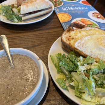 la Madeleine - Mushroom soup, Croque Madame - Cafes Near Me - Chandler, Arizona