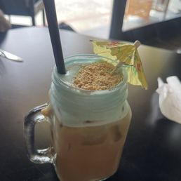 Beach latte(caramel vanilla with cold foam) I asked for sugar free ingredients.