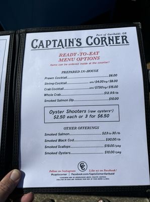 Menu photo 3 Captain's Corner Garibaldi, OR Menu photo 3 Captain's Corner Garibaldi, OR