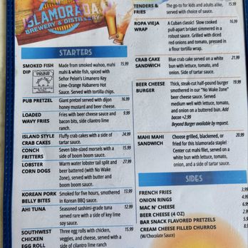 Islamorada Brewery & Distillery - Menu for food - Breweries Near Me - Islamorada, Florida Islamorada Brewery & Distillery - Menu for food - Breweries Near Me - Islamorada, Florida