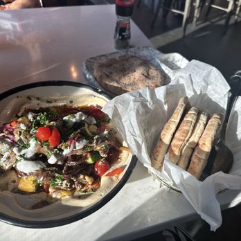 Meddys - Hummus Stacked Bowl with Lamb - Mediterranean Near Me - Kansas City, Missouri Meddys - Hummus Stacked Bowl with Lamb - Mediterranean Near Me - Kansas City, Missouri