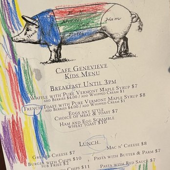 Cafe Genevieve - Kids menu my daughter colored on - Breakfast & Brunch Near Me - Jackson, Wyoming Cafe Genevieve - Kids menu my daughter colored on - Breakfast & Brunch Near Me - Jackson, Wyoming