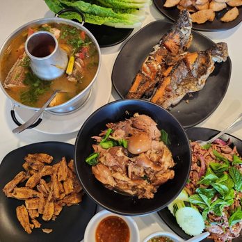 Kao Hom - Hot pot, spicy salad, 5 spice pork legs, fly fish. - Thai Near Me - Van Nuys, California Kao Hom - Hot pot, spicy salad, 5 spice pork legs, fly fish. - Thai Near Me - Van Nuys, California