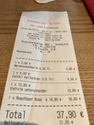 Menu photo 4 Schwarzer Adler Moers, NW