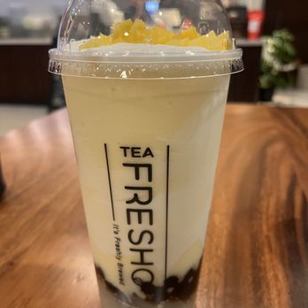 Tea Fresho - Mango Crush with lychee jellies and boba - Bubble Tea Near Me - Chandler, Arizona Tea Fresho - Mango Crush with lychee jellies and boba - Bubble Tea Near Me - Chandler, Arizona