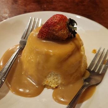 Olde Madrid - Flan. Homemade, but alright. Not the typical flan I was expecting. Clearly, the strawberry was not fresh. I did like the orange flavor. - Spanish Near Me - Racine, Wisconsin