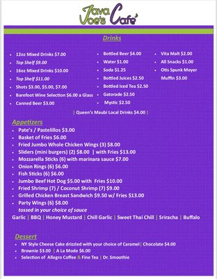 Menu photo 4 Java Joe's Cafe Frederiksted, VI