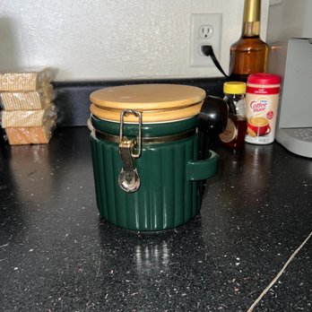 Funky Monkey Mercantile - Canister I use to hold my espresso grounds ($4) - Antiques Near Me - Seguin, Texas Funky Monkey Mercantile - Canister I use to hold my espresso grounds ($4) - Antiques Near Me - Seguin, Texas