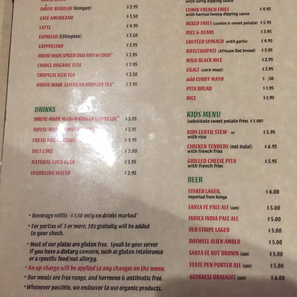 Jambo Cafe - Menu - Caribbean Near Me - Santa Fe, New Mexico Jambo Cafe - Menu - Caribbean Near Me - Santa Fe, New Mexico