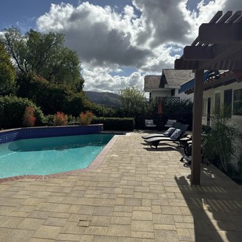 Left Coast Pavers - Installation of pavers in a yard with a pool. - Masonry/Concrete Near Me Left Coast Pavers - Installation of pavers in a yard with a pool. - Masonry/Concrete Near Me