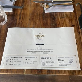 The Hideout Kitchen - Menu - New American Near Me - Lafayette, California The Hideout Kitchen - Menu - New American Near Me - Lafayette, California