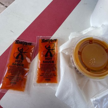 Chicken Lickin Hickory House - 2 packets of Texas Pete hot sauce and the small tub of honey mustard sauce - Chicken Shop Near Me - Hardeeville, South Carolina Chicken Lickin Hickory House - 2 packets of Texas Pete hot sauce and the small tub of honey mustard sauce - Chicken Shop Near Me - Hardeeville, South Carolina