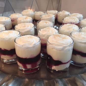 Vestals Catering - Lemon and blueberry mousse shooters! - Caterers Near Me - Dallas, Texas Vestals Catering - Lemon and blueberry mousse shooters! - Caterers Near Me - Dallas, Texas