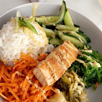 Basic Kitchen - Salmon bowl - New American Near Me - Charleston, South Carolina Basic Kitchen - Salmon bowl - New American Near Me - Charleston, South Carolina