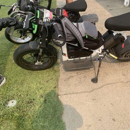 Cool "motorcycle" rental instead of the typical golf cart.