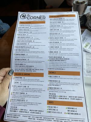 Menu photo 1 At The Corner Litchfield, CT