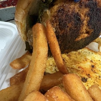 Big Fish - Blackened Grouper Burger - Seafood Near Me - Brentwood, Maryland Big Fish - Blackened Grouper Burger - Seafood Near Me - Brentwood, Maryland
