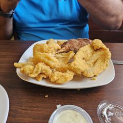 El Tropical Seafood - El Tropical platter. Also comes with salad bar trip and side of fries