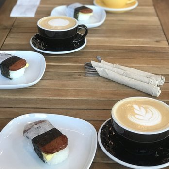 Kona Roastery - Lattes and Spam musubi. Yummy! Photo credit to On Y. - Coffee & Tea Near Me - Katy, Texas Kona Roastery - Lattes and Spam musubi. Yummy! Photo credit to On Y. - Coffee & Tea Near Me - Katy, Texas