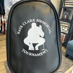 Custom Logoware & School Outfitters - Custom embroidered golf bag panel.