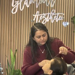 Glamour Threading  - CEO And customer/friend getting in on  a great Saturday morning