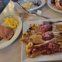 Crepes, strawberry. Big portion. But delicious! Crepes, strawberry. Big portion. But delicious!