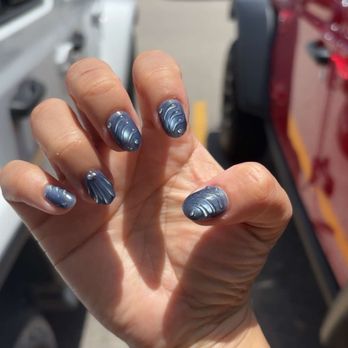 Milano Nail Spa Memorial - 3D nail art waves and mermaid with builder gel - Nail Salons Near Me - Houston, Texas