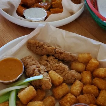 Fire On The Mountain - 3 tender basket with Cajun tots and 18 wings - Chicken Wings Near Me - Denver, Colorado Fire On The Mountain - 3 tender basket with Cajun tots and 18 wings - Chicken Wings Near Me - Denver, Colorado