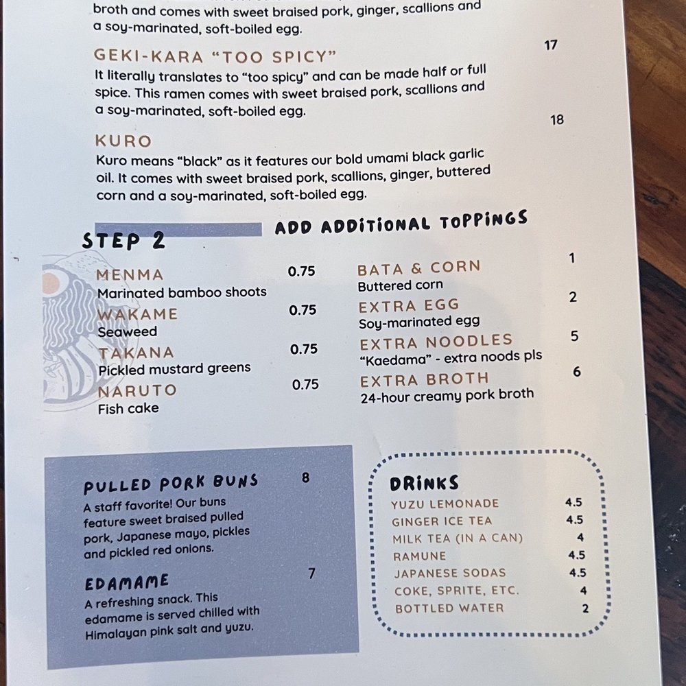 Nomiya - Menu at new location - Ramen Near Me - New Orleans, Louisiana
