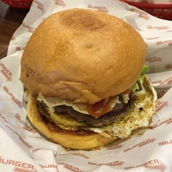 BRGR: The Burger Project - The Breakfast Burger. A bit sloppy, but the egg, Angus beef, and the bacon all are complemented by the Brioche bun. Good stuff.