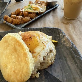Bigfoot Biscuit - The Sasquatch, iced coffee and breakfast tots - Breakfast & Brunch Near Me - Blue Ridge, Georgia Bigfoot Biscuit - The Sasquatch, iced coffee and breakfast tots - Breakfast & Brunch Near Me - Blue Ridge, Georgia