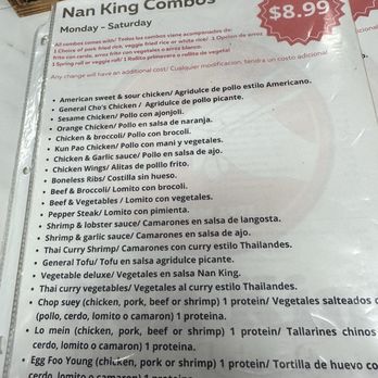 Nan King - Lunch menu - Asian Fusion Near Me - Orlando, Florida