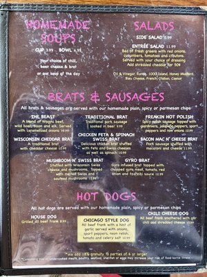 Menu photo 1 Brat House Grill Wisconsin Dells, WI