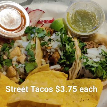 Flavor 90's Bar - 3 types of Street Tacos (Carne Asada, Al Pastor and Chicken) - Mexican Near Me - Nashville, Tennessee