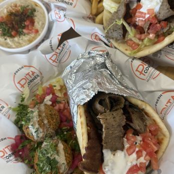 Pita Corner- Peachtree Corners - Lamb Gyro & Fries, lamb gyro & falafel, small baba side - Greek Near Me - Peachtree Corners, Georgia Pita Corner- Peachtree Corners - Lamb Gyro & Fries, lamb gyro & falafel, small baba side - Greek Near Me - Peachtree Corners, Georgia