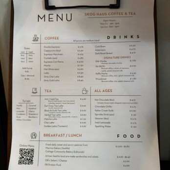 Skog Haus Coffee - 2025 menu - Coffee & Tea Near Me - Mountlake Terrace, Washington Skog Haus Coffee - 2025 menu - Coffee & Tea Near Me - Mountlake Terrace, Washington