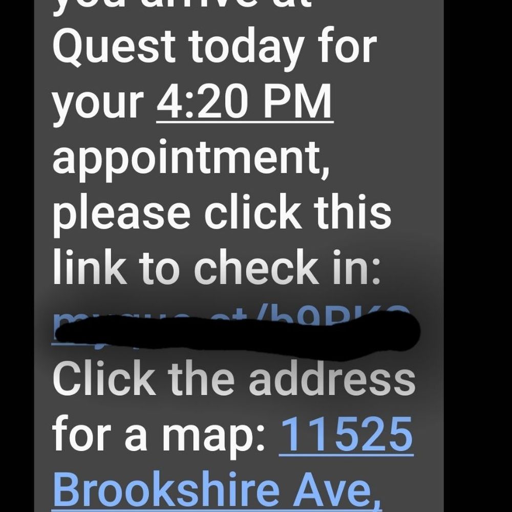 So this is the text I got 1 1/2 hours before my appointment. So this is the text I got 1 1/2 hours before my appointment.