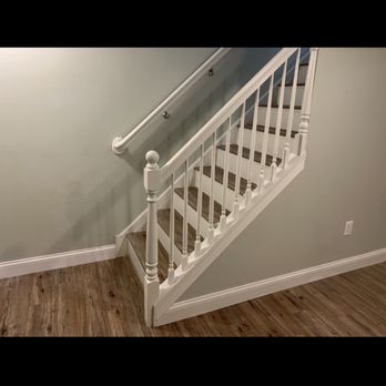 Fortis Interiors - Basement stairs after. - Drywall Installation & Repair Near Me Fortis Interiors - Basement stairs after. - Drywall Installation & Repair Near Me