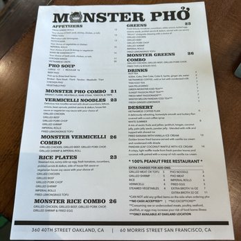 Monster Pho - Menu. May 2024 - Vietnamese Near Me - Oakland, California Monster Pho - Menu. May 2024 - Vietnamese Near Me - Oakland, California