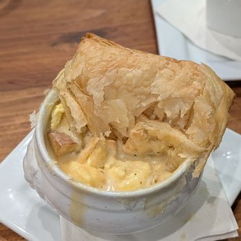 CraftWay Kitchen - Plano - Breakfast Pot Pie cross section - New American Near Me - Plano, Texas CraftWay Kitchen - Plano - Breakfast Pot Pie cross section - New American Near Me - Plano, Texas