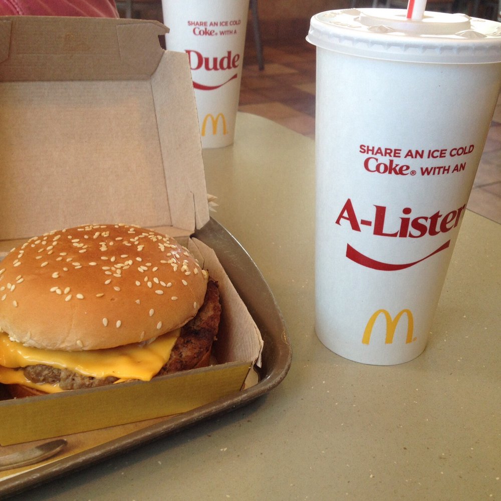 Double cheeseburger and a large unsweetened tea